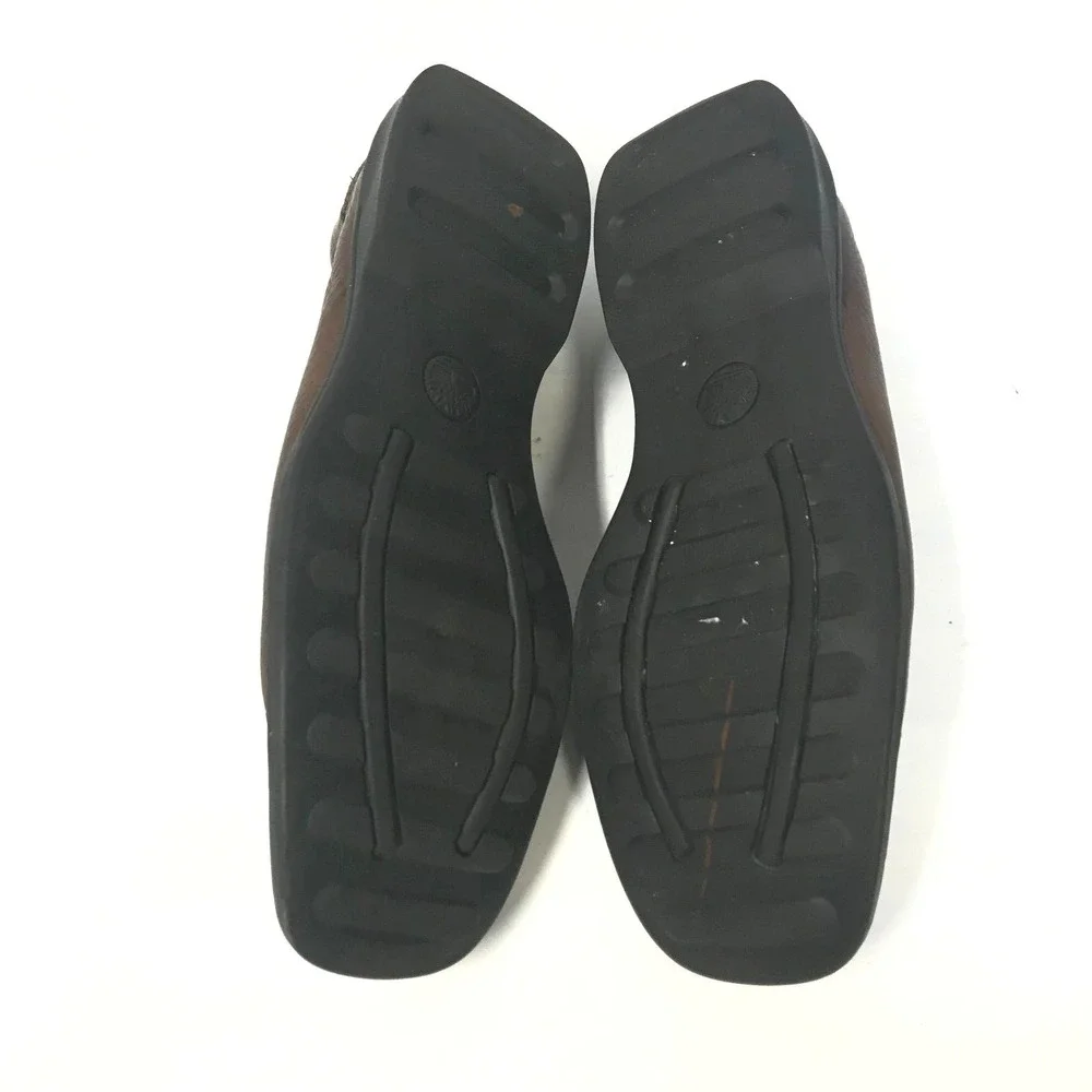 Timberland Mens Brown Leather Square Toe Slip On‎ Loafers 66560 4828 Size 8.5M